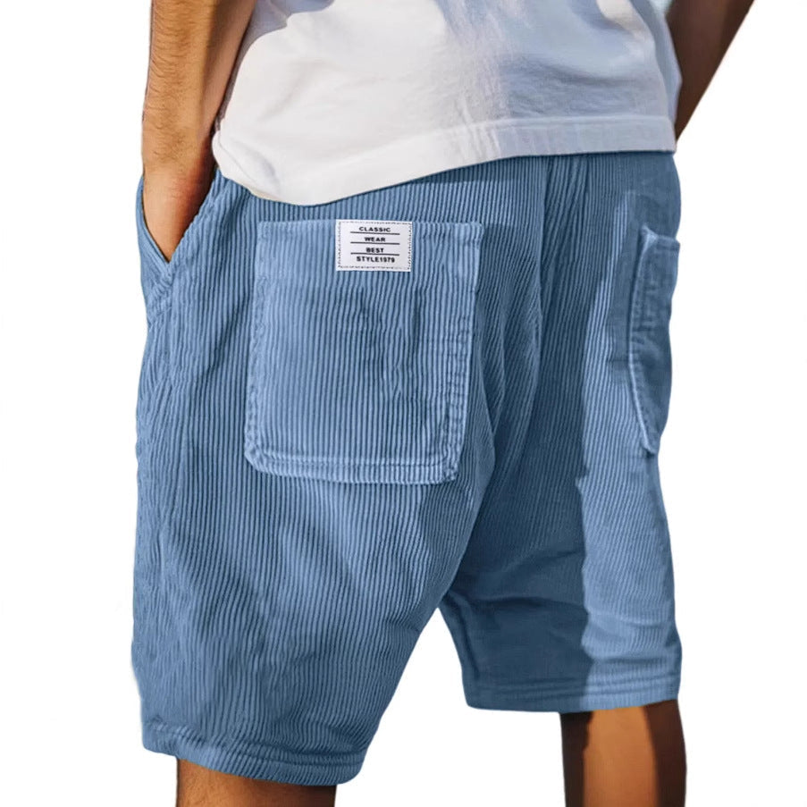 Short en Velours Côtelé Multipoches Homme