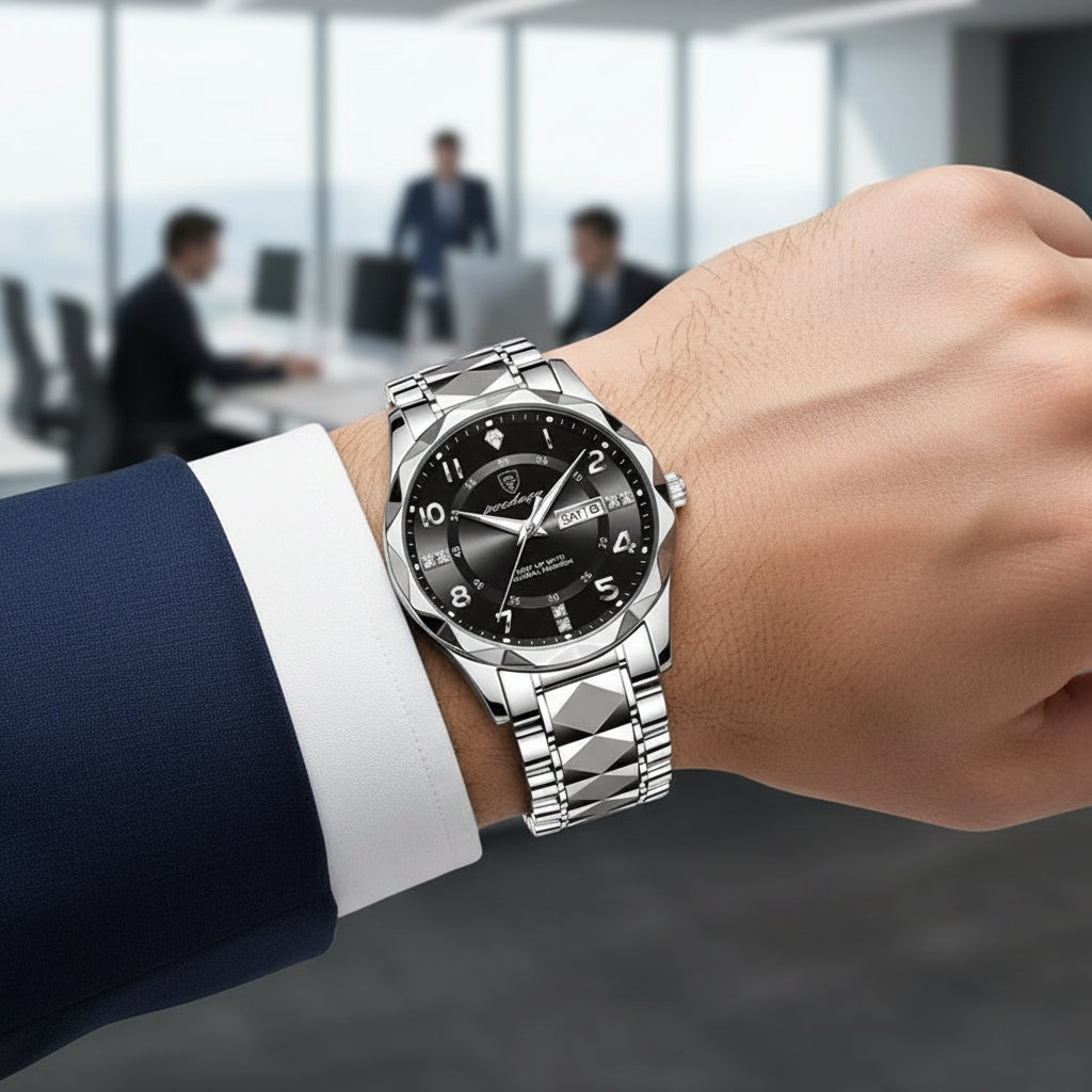 Montre Acier Cadran Bleu Homme