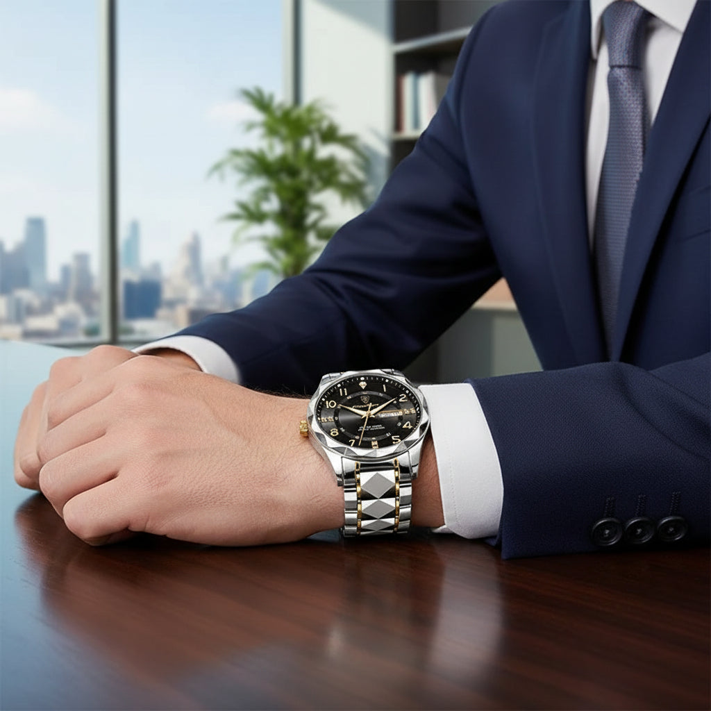 Montre Acier Cadran Bleu Homme