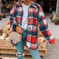 Veste à Carreaux Boutonnée Femme