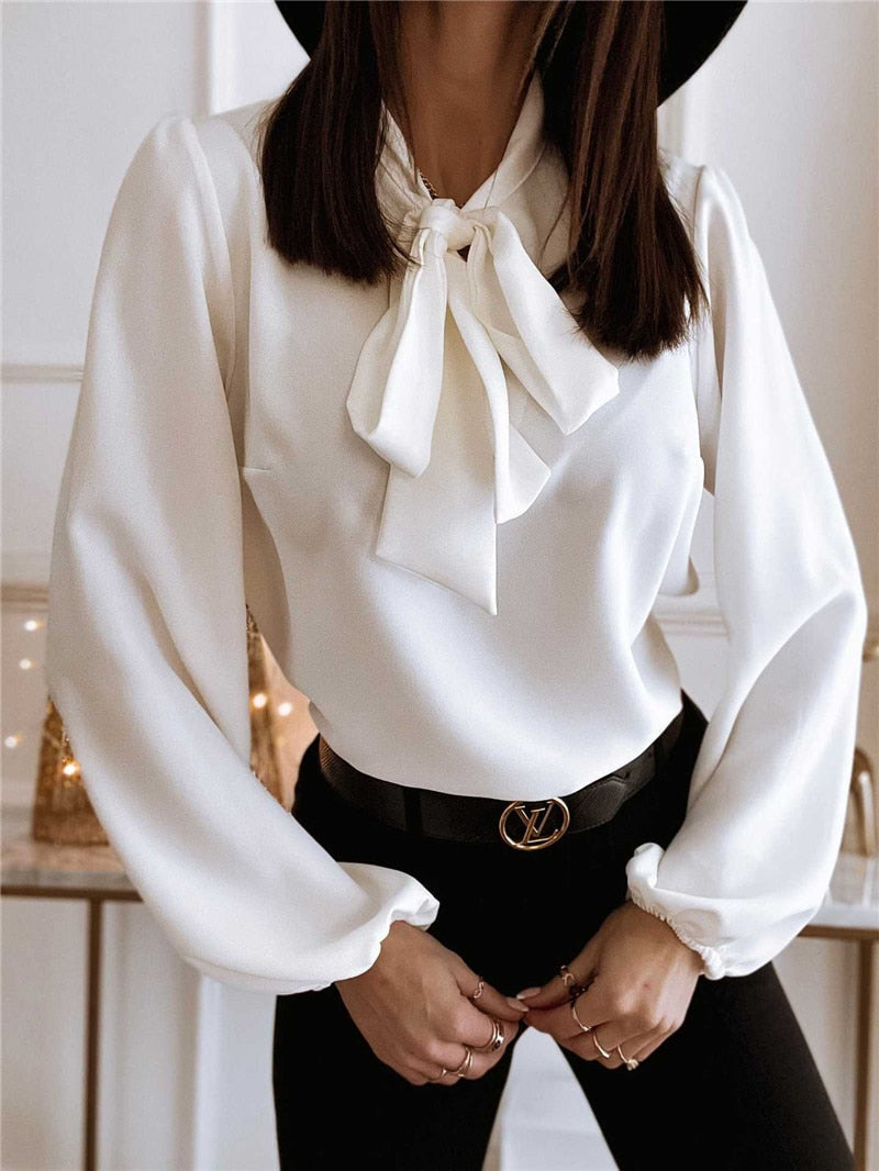 Blouse à Col Lavallière Femme