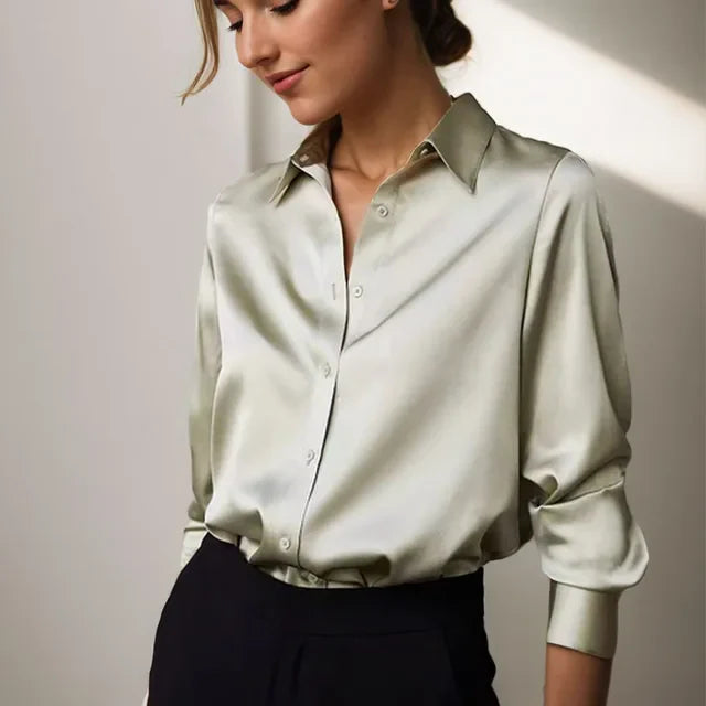 Chemise Satinée Élégante Femme