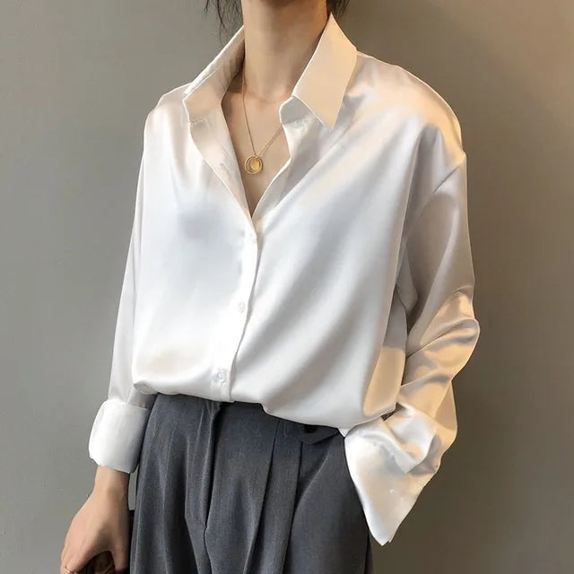 Chemise Satinée Élégante Femme