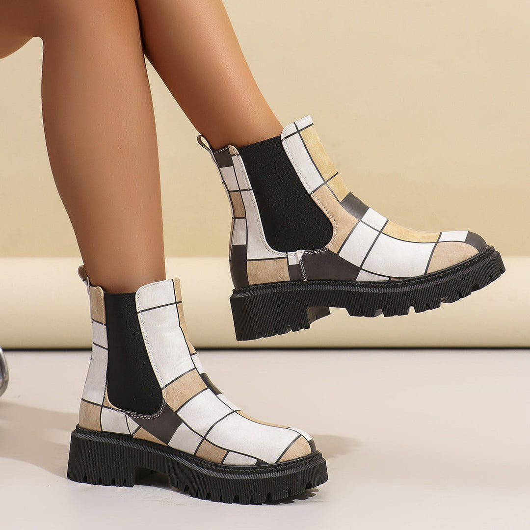 Bottines Chelsea Patchwork Femme