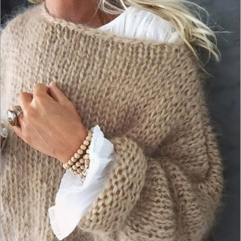 Pull à Encolure Large et Maille Texturée Femme
