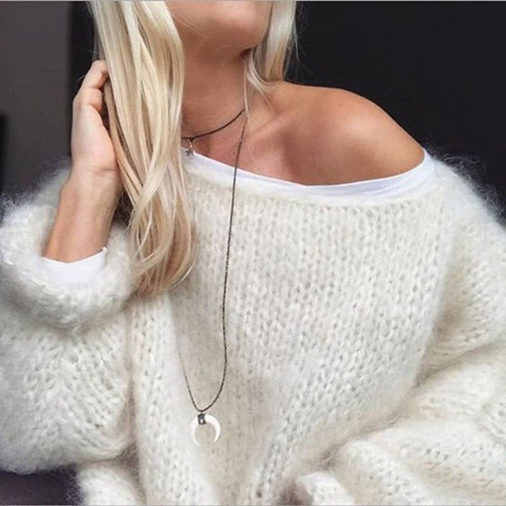 Pull à Encolure Large et Maille Texturée Femme