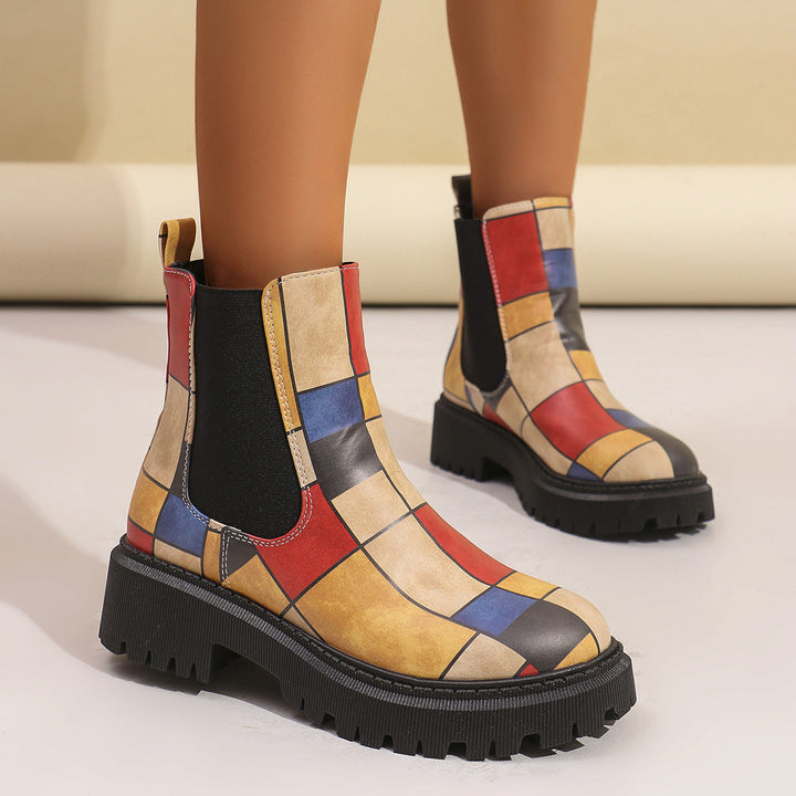 Bottines Chelsea Patchwork Femme