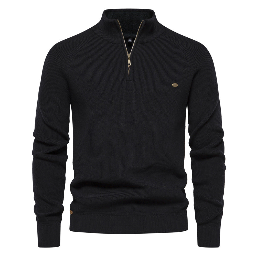 Pull à Col Montant Demi-Zip Homme