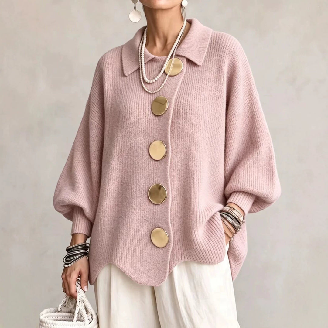Cardigan Oversize à Gros Boutons Femme