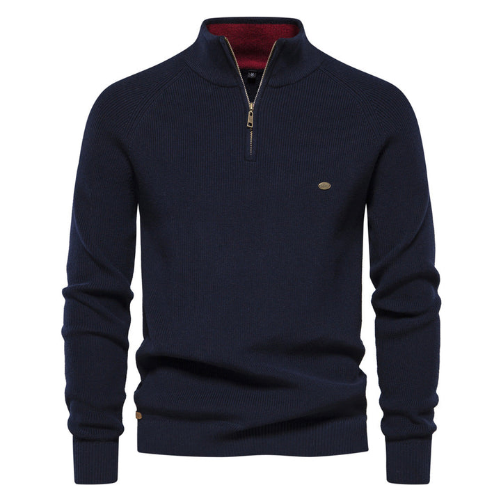 Pull à Col Montant Demi-Zip Homme
