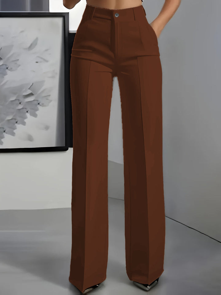 Pantalon Large Taille Haute Femme