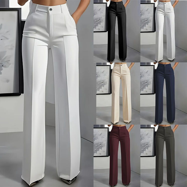 Pantalon Large Taille Haute Femme