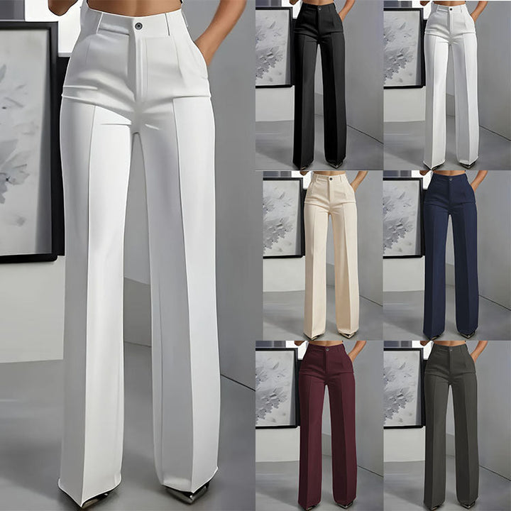 Pantalon Large Taille Haute Femme
