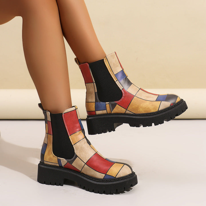 Bottines Chelsea Patchwork Femme