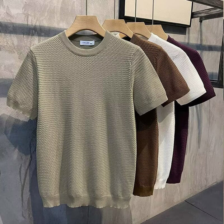 T-shirt en Maille Texturée Homme