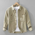 Men's button-up overshirt with pockets