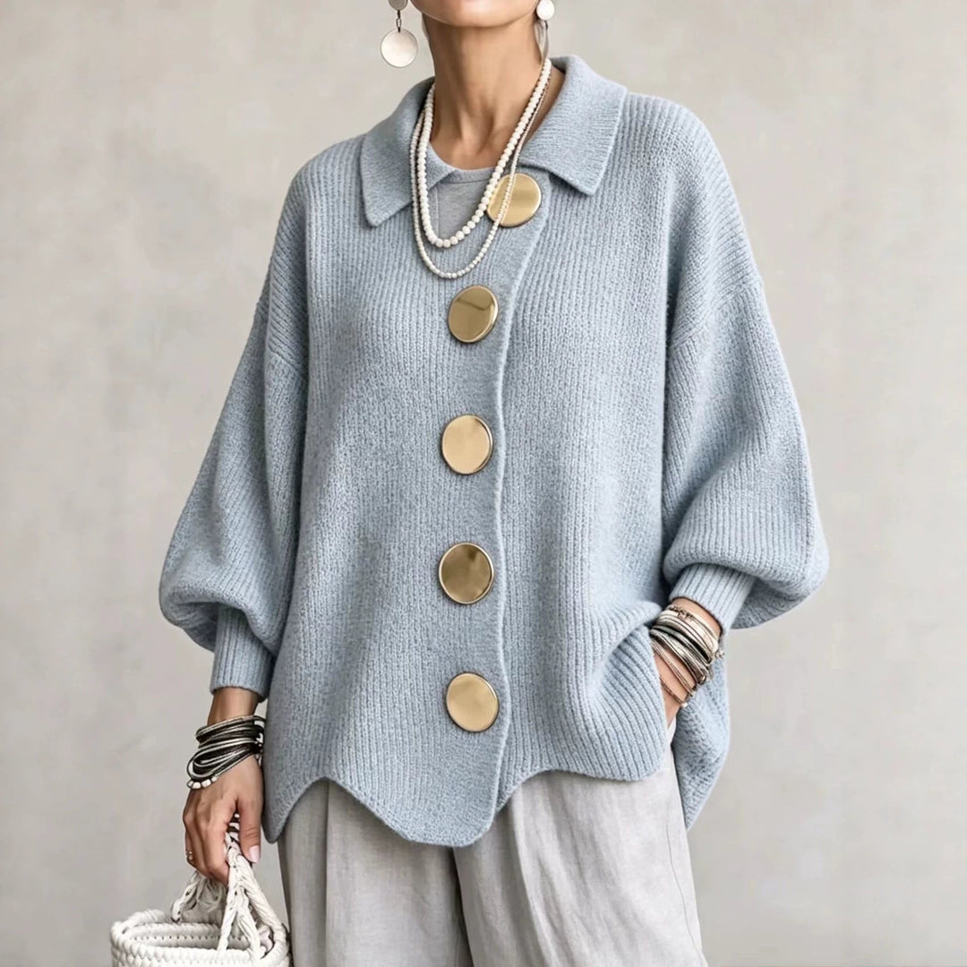 Cardigan Oversize à Gros Boutons Femme