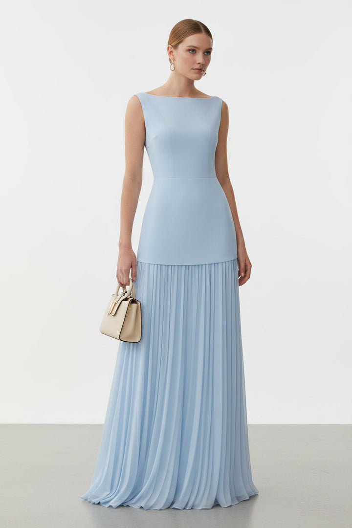 Robe Longue Plissée pour Invitée de Mariage Femme