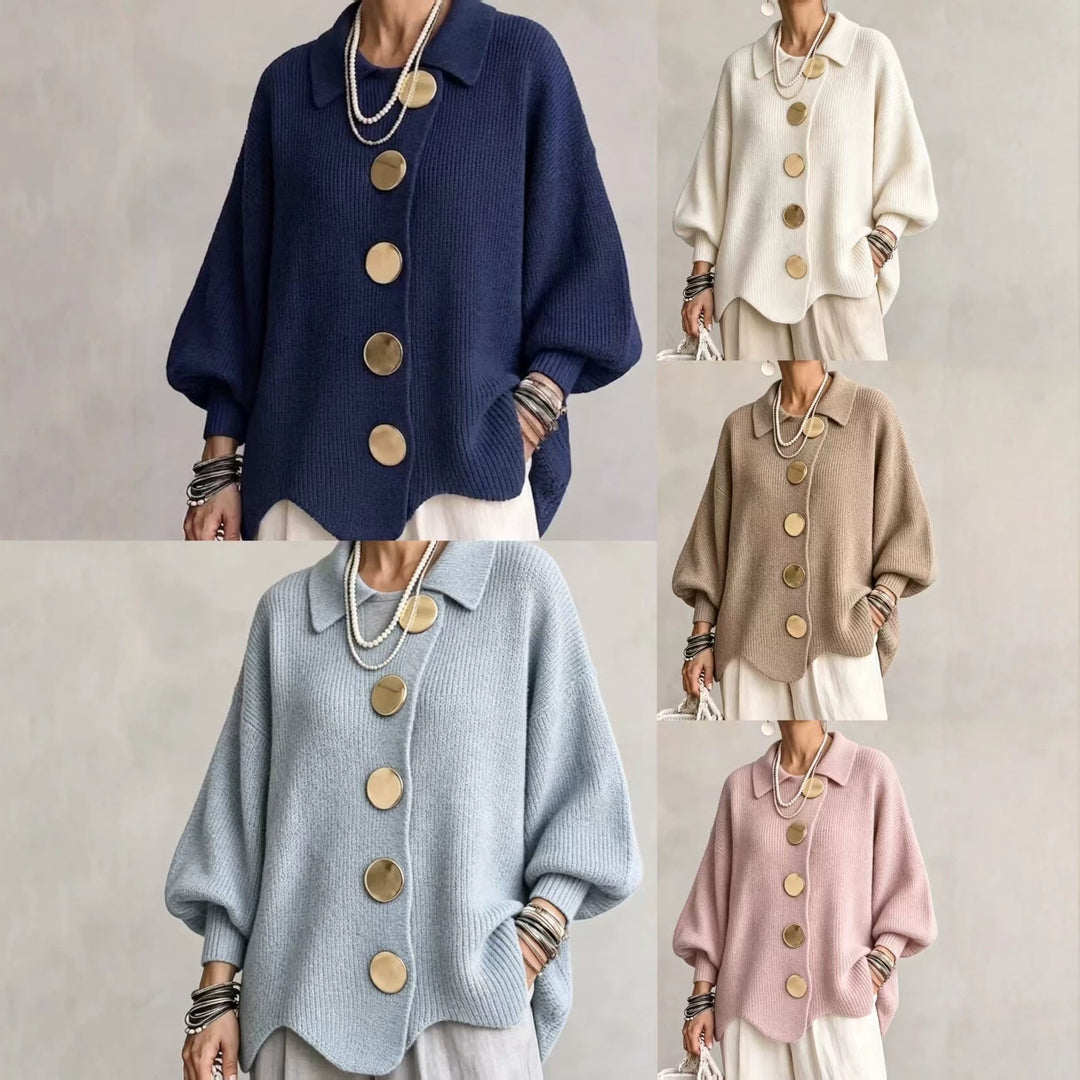 Cardigan Oversize à Gros Boutons Femme