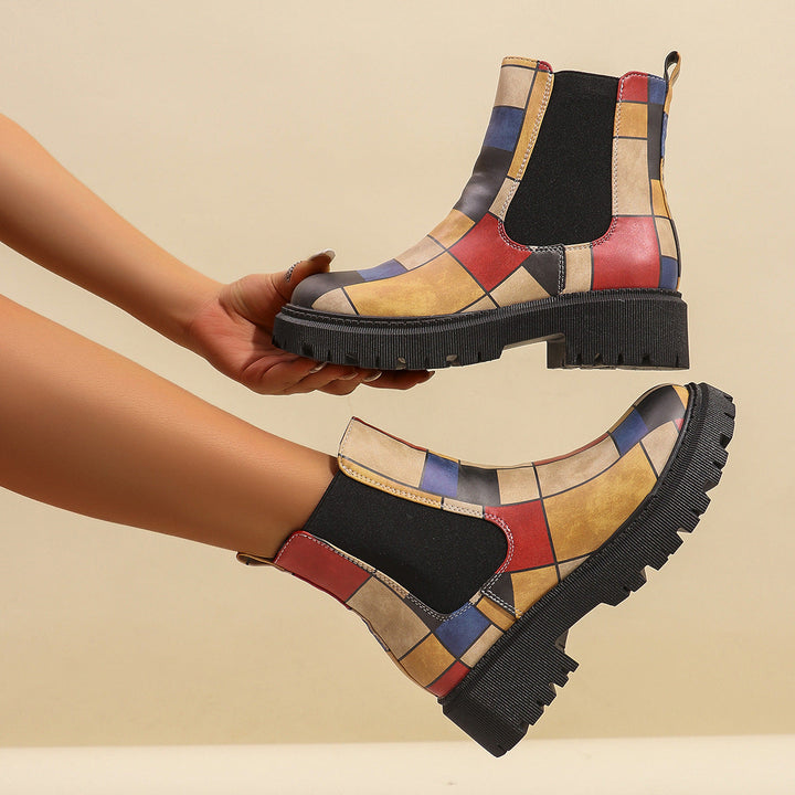 Bottines Chelsea Patchwork Femme