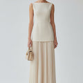 Robe Longue Plissée pour Invitée de Mariage Femme