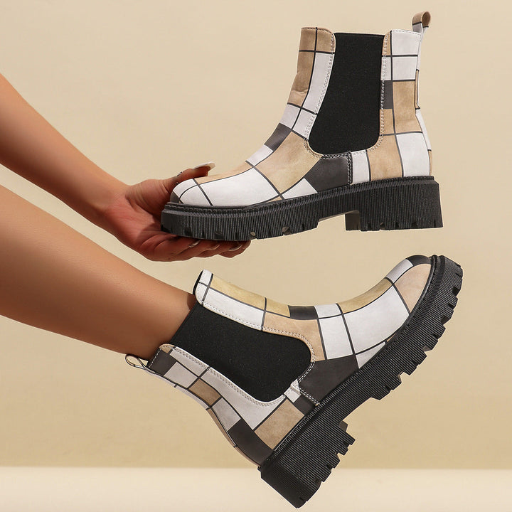 Bottines Chelsea Patchwork Femme