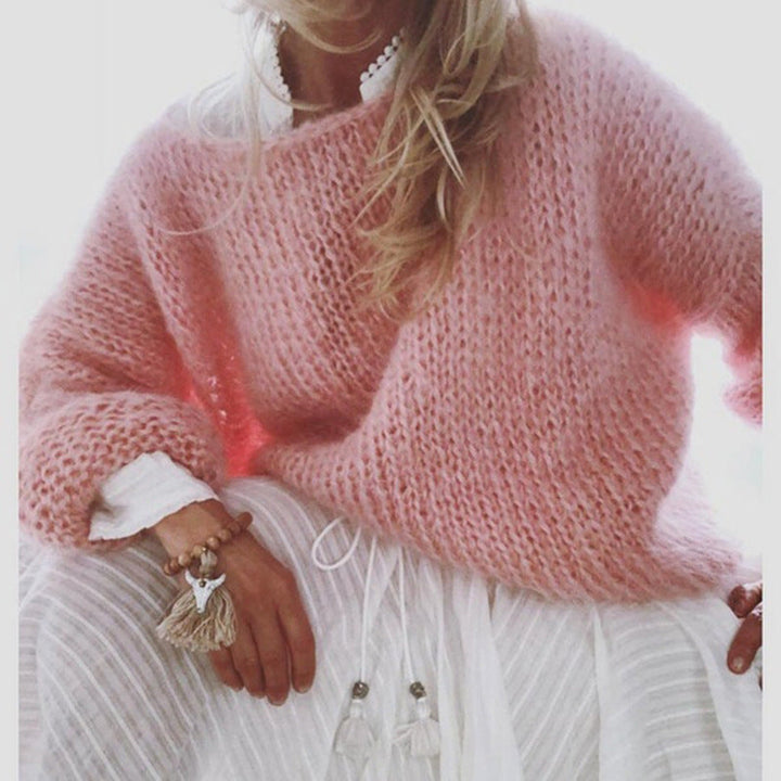 Pull à Encolure Large et Maille Texturée Femme