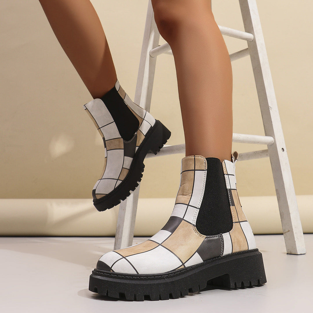 Bottines Chelsea Patchwork Femme