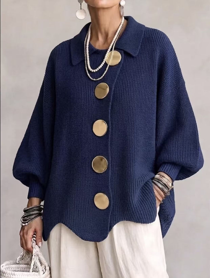 Cardigan Oversize à Gros Boutons Femme