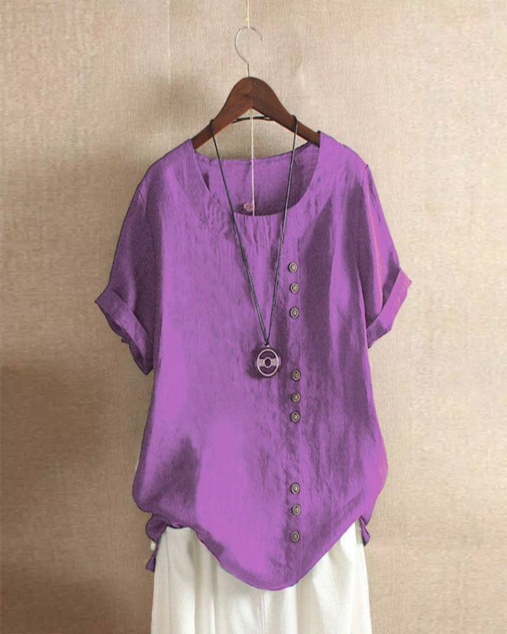 Blouse Décontractée Boutons Femme