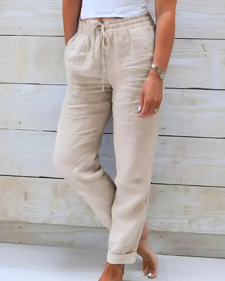 Pantalon Décontracté À Cordon Femme