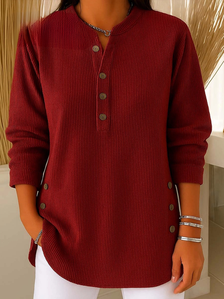 Pull Long à Boutons Femme