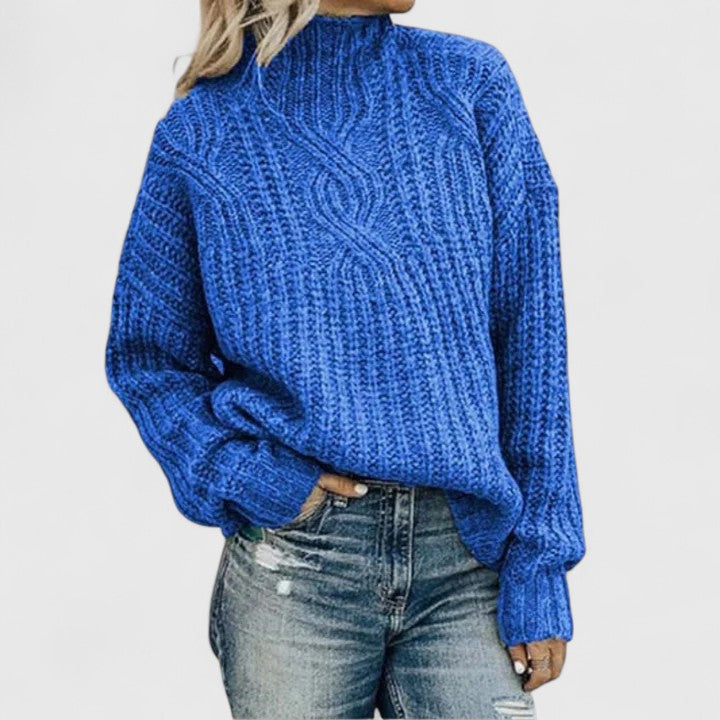 Pull en Maille à Col Montant Femme