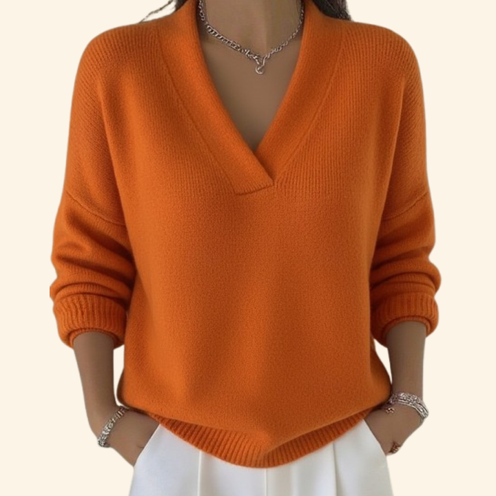 Pull Col V à Manches Longues Femme