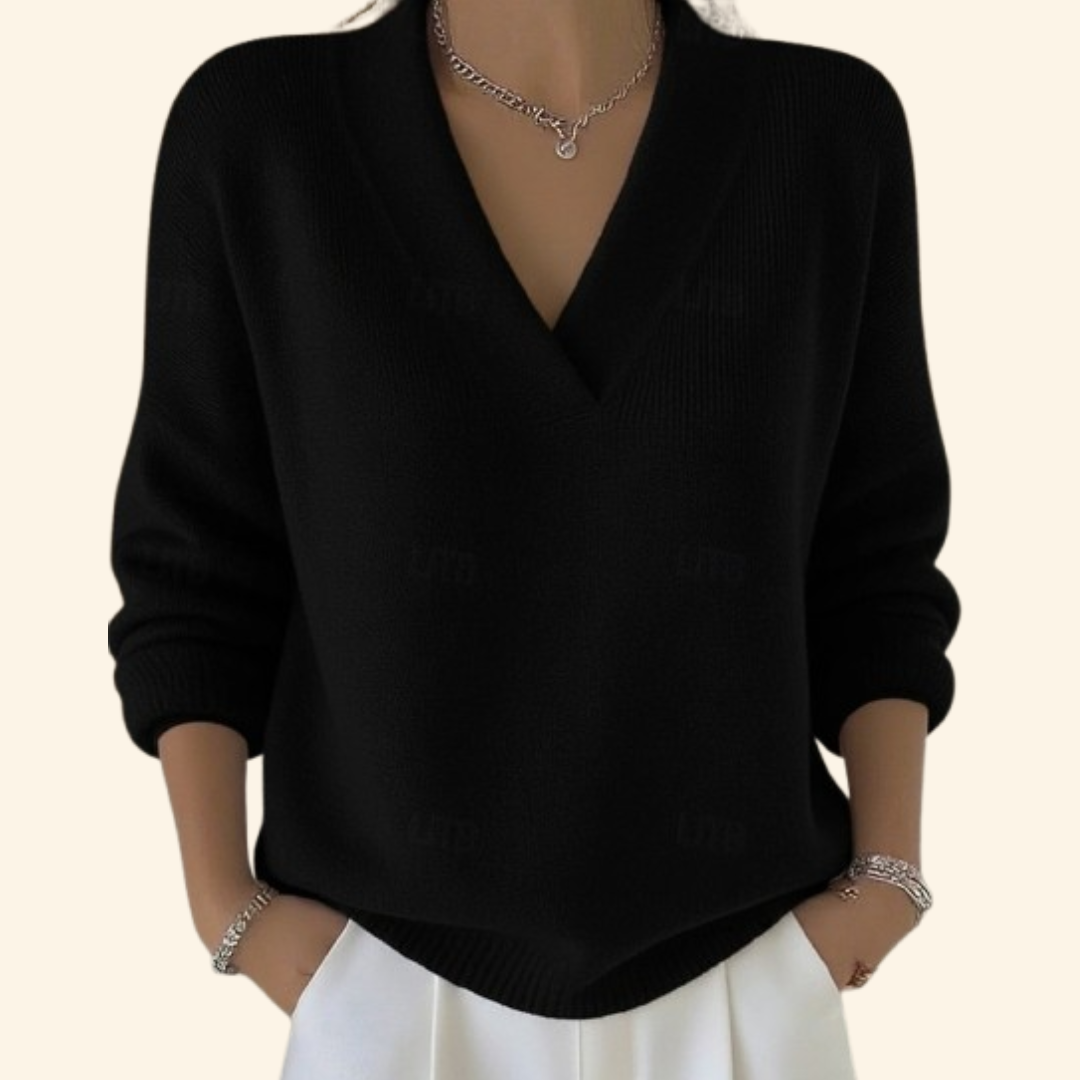 Pull Col V à Manches Longues Femme