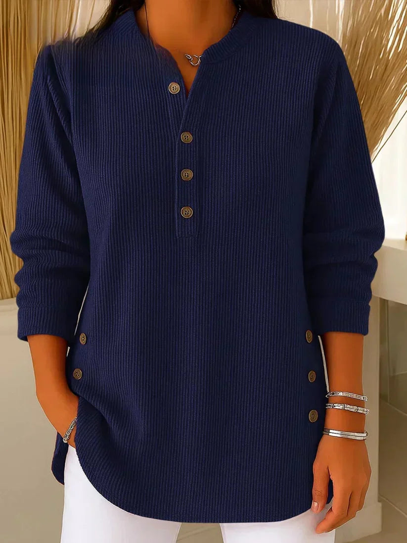 Pull Long à Boutons Femme