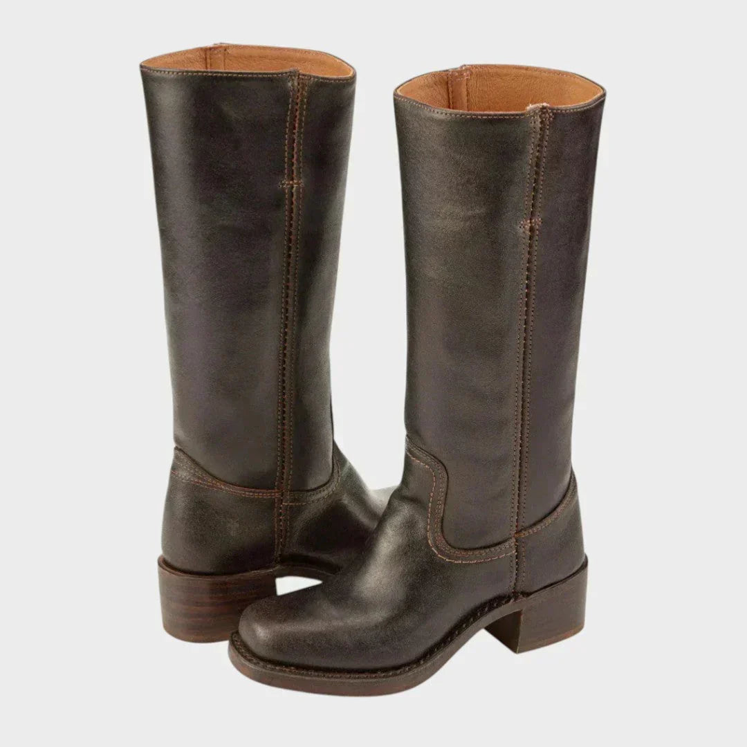 Bottes Hautes À Talon Carré Femme