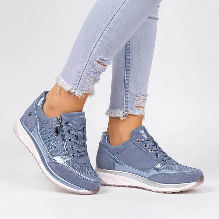 Baskets Compensées à Lacets Femme