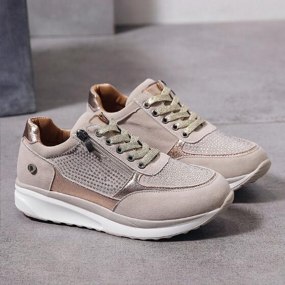 Baskets Compensées à Lacets Femme