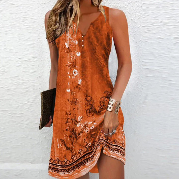 Robe Imprimée Col V Femme