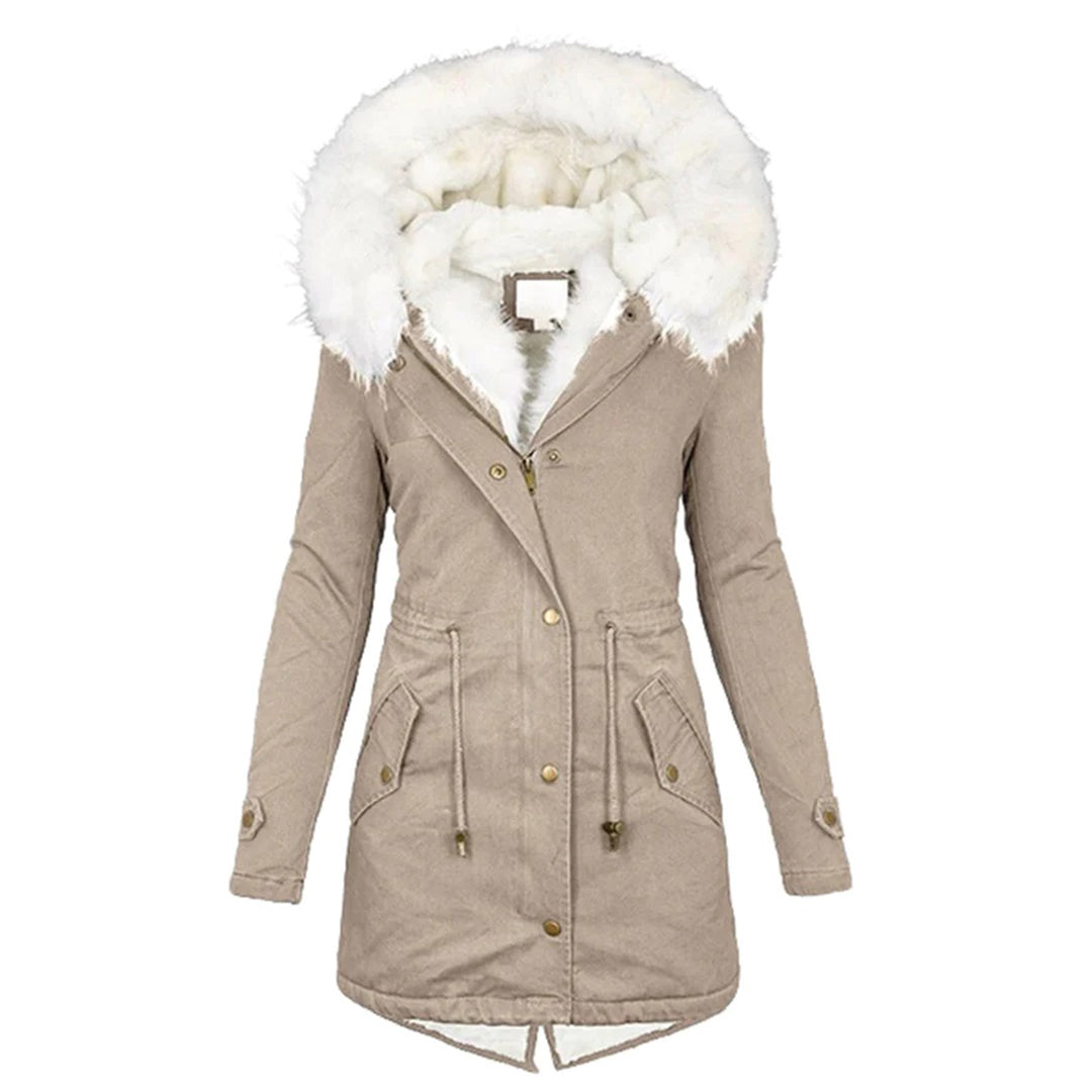 Parka Longue à Capuche Duveteuse Femme