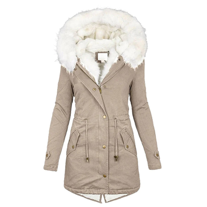 Parka Longue à Capuche Duveteuse Femme