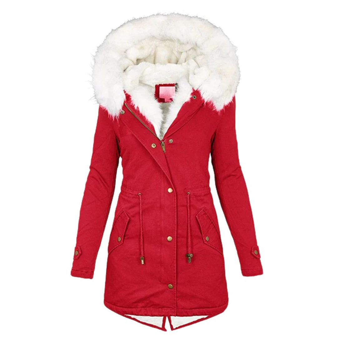 Parka Longue à Capuche Duveteuse Femme
