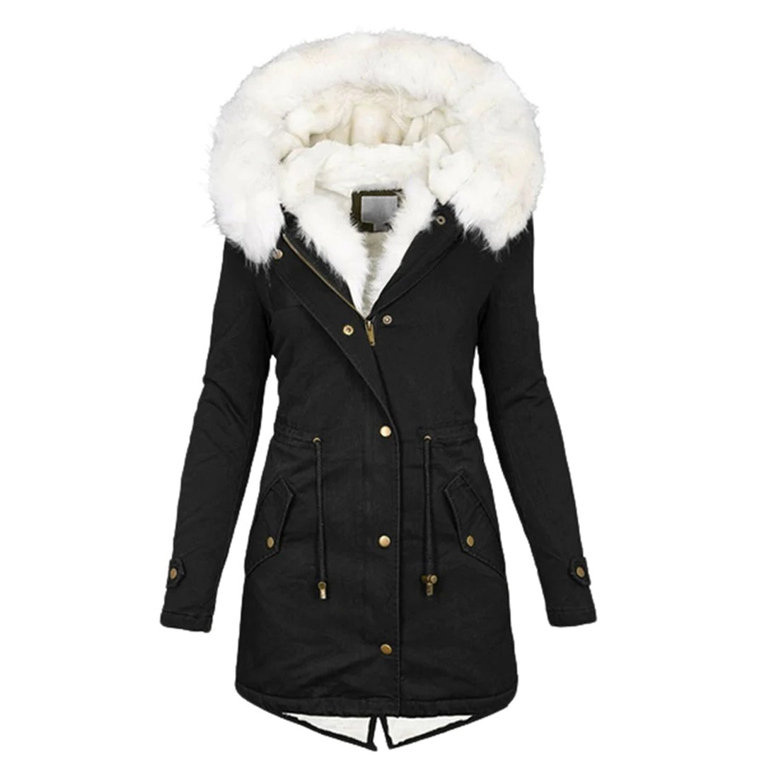 Parka Longue à Capuche Duveteuse Femme