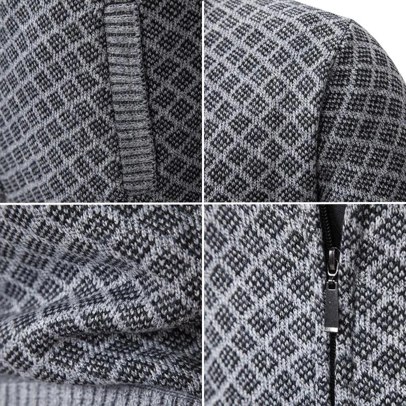 Cardigan Zippé à Col Montant Homme