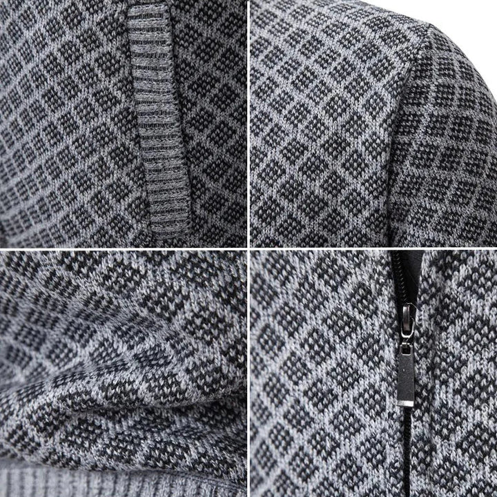 Cardigan Zippé à Col Montant Homme