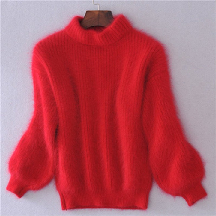 Pull Col Montant en Maille Femme