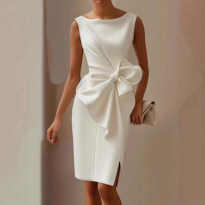 Robe Mini avec Nœud Structuré Femme