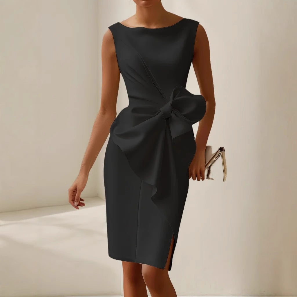 Robe Mini avec Nœud Structuré Femme