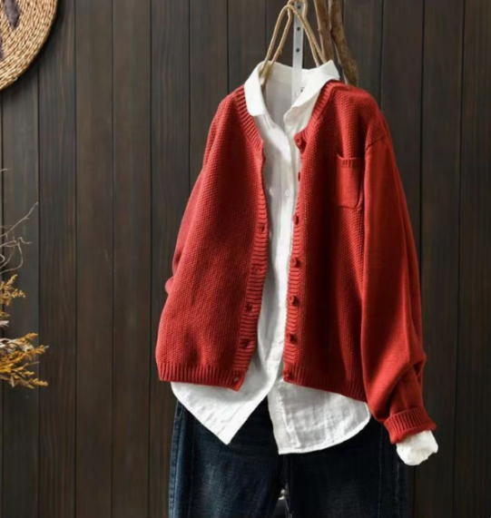 Cardigan Boutonné À Coupe Ample Femme